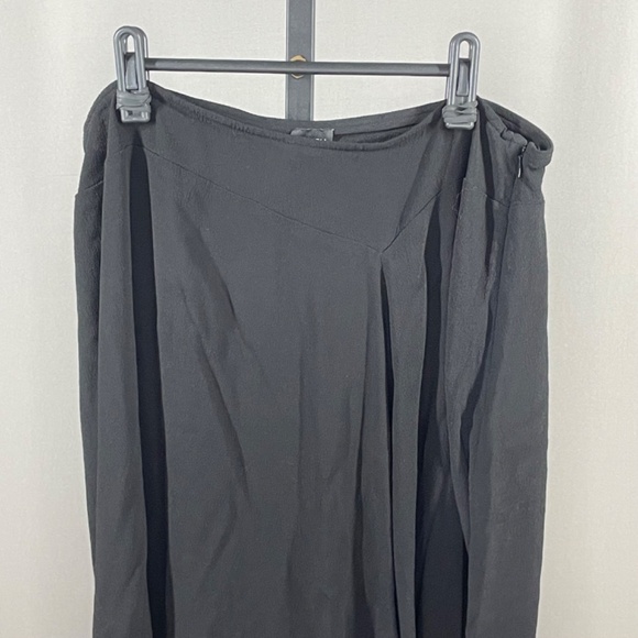 Eileen Fisher Skirt Womens Large black midi designer casual classic - Picture 2 of 8